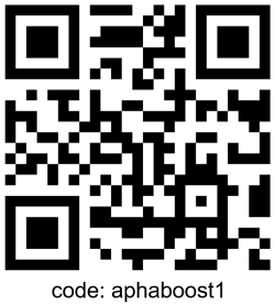 QR code for 2024 Keep It Moving Challenge. Code: aphaboost1