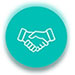 teal handshake icon