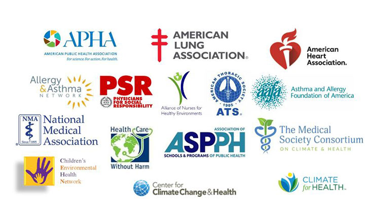 Logos, APHA, American Lung Association, American Heart Association, etc.