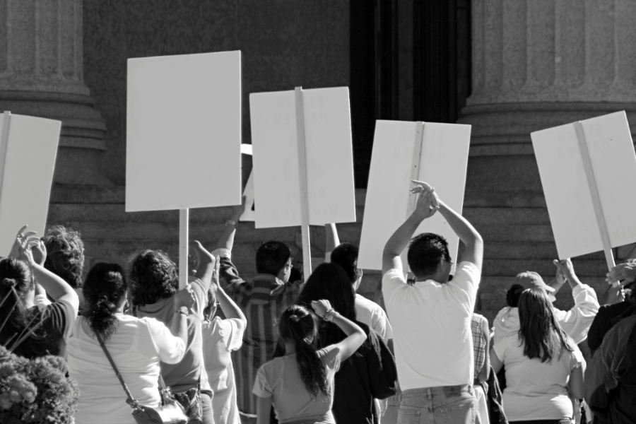 group of people at a peaceful demonstration